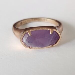 Kendra Scott Eli Ring Rose Gold Amethyst, size 7, preloved